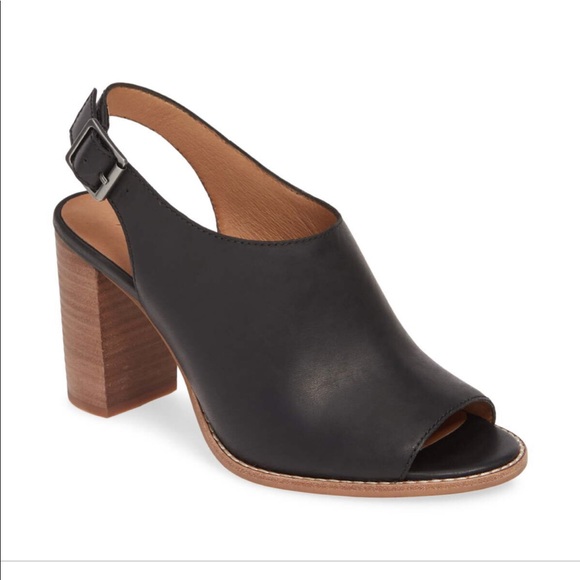 Madewell Shoes - Madewell Leather Slingback Wedge Heels